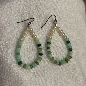 Pearl and Turquoise Earrings